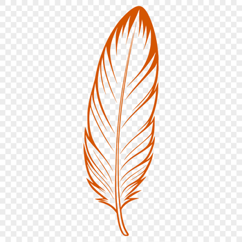 A stylized illustration of a feather in vector format, suitable for digital design and print.