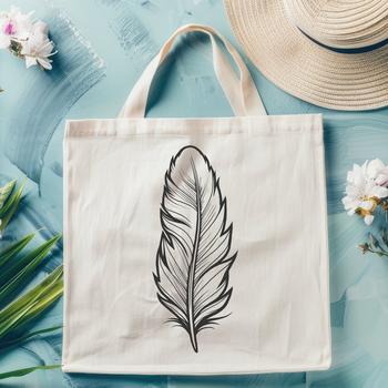 A single white feather with soft, rounded edges and subtle texture, suitable for digital use.