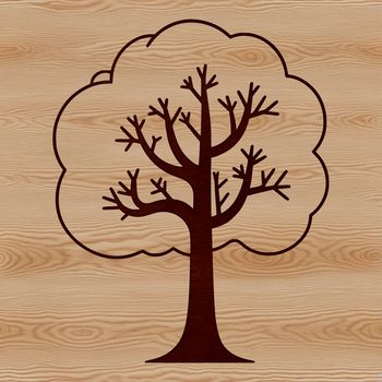 An editable outline of a tree designed for digital crafting and design projects.