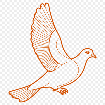 A single dove illustrated with clean lines and minimalist design, suitable for digital applications.
