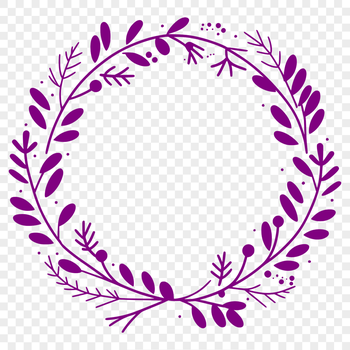 A floral wreath design made from intricate vector shapes and lines.