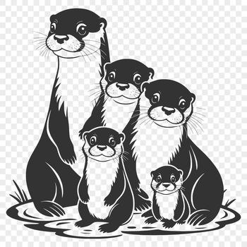 A high-resolution digital illustration of a river otter in vector format.