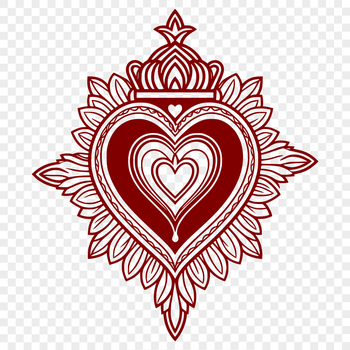 A sacred illustration of the Immaculate Heart symbol.