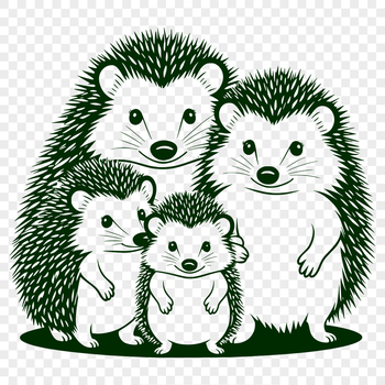 A small, spiny mammal from the family Erinaceidae, depicted in vector format.