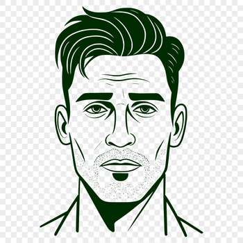 Man silhouette in simple line art style