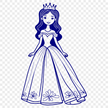 A vector graphic design featuring a girl wearing a crown, suitable for various applications including crafting and web use.