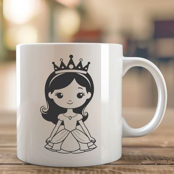 A vector illustration of a young female princess in traditional attire.