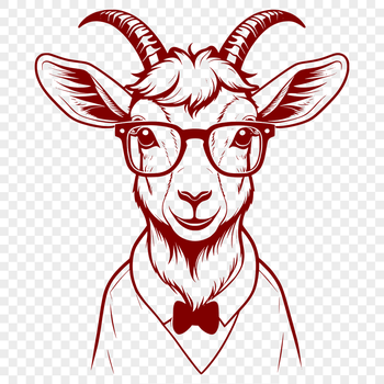A farm animal with glasses on its head, illustrated in vector format.