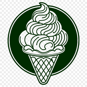 A colorful illustration of an ice cream dessert with various toppings.