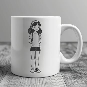Young girl character illustration created as a vector graphic.