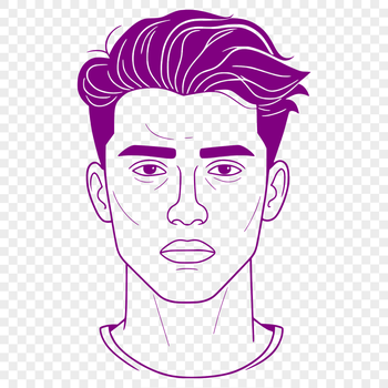 An illustration of a male figure in a simple design style, suitable for vector art and graphic design projects.