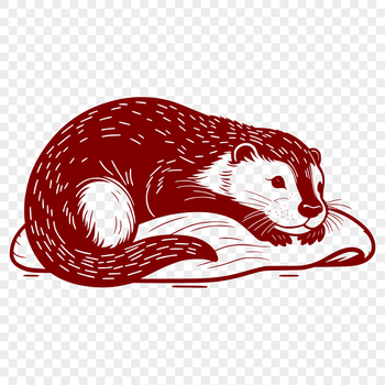 A water-dwelling mammal lying on its side, with a playful expression.