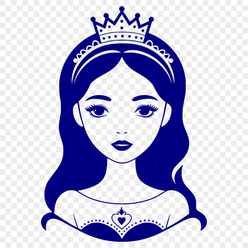 An SVG vector graphic design featuring a stylized portrait of a girl dressed as a princess.