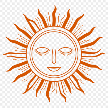 A stylized sun illustration suitable for vector art projects.