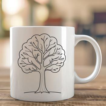 A simple illustration of a tree in vector format, suitable for various design applications and cutting machines.
