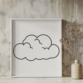 A white, puffy cloud icon created in vector format.