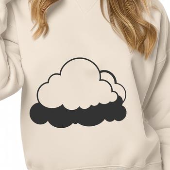 A white, puffy cloud in the sky, suitable for vector graphics and design projects.