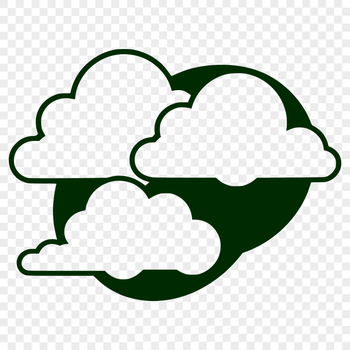 A stylized illustration of a white cloud in the sky, suitable for graphic design and digital art.