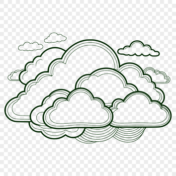 A high-resolution vector graphic illustration of a fluffy white cloud in the sky.