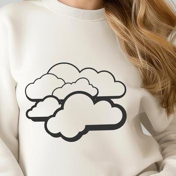 A stylized cloud icon designed as vector art for use in digital designs.