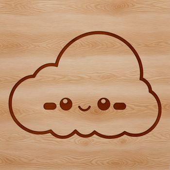 White puffy cloud illustration with soft edges and transparent background.