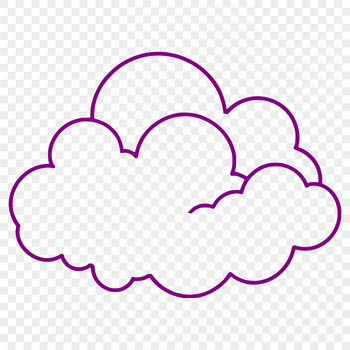 A white, puffy cloud icon with a simple outline, suitable for vector graphics and digital design.