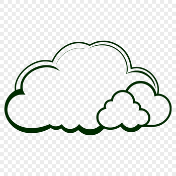 An illustration of a white cloud against a clear blue sky, suitable for vector graphics and design projects.