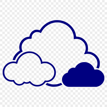 A stylized illustration of a white cloud with soft, rounded edges.