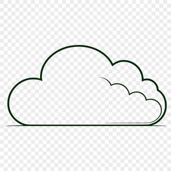 A stylized illustration of a white cloud in the sky, suitable for vector art design.