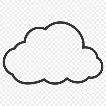 A white, puffy cloud icon designed as a vector graphic.