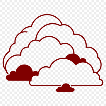 A stylized illustration of a cloud in vector format.