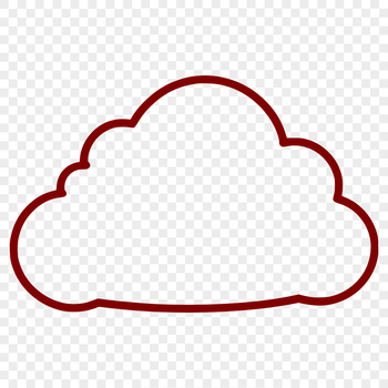A stylized illustration of a white cloud, suitable for vector graphics design.