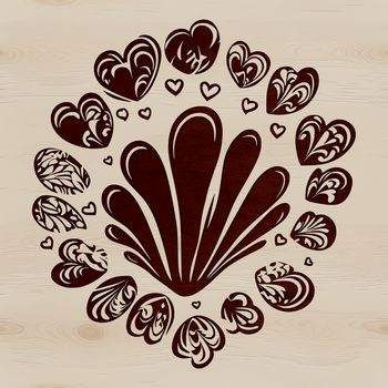 A decorative seashell design with intricate details, perfect for crafting or digital projects.