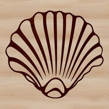A stylized illustration of a seashell, suitable for crafting projects.