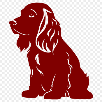 Vector artwork featuring a single cocker spaniel in a seated position.