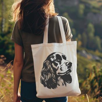A portrait of a Cocker Spaniel's head, illustrated in vector format.