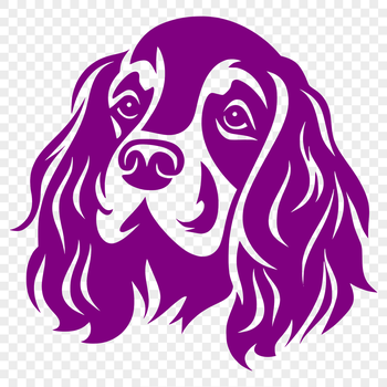 Illustration of a Cocker Spaniel dog's head in vector format.