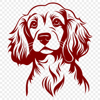 A detailed vector illustration of a Cocker Spaniel's head, ideal for clipping or cutting with a craft machine.