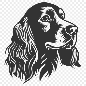 A detailed illustration of a Cocker Spaniel's head with realistic features, suitable for vector art designs.