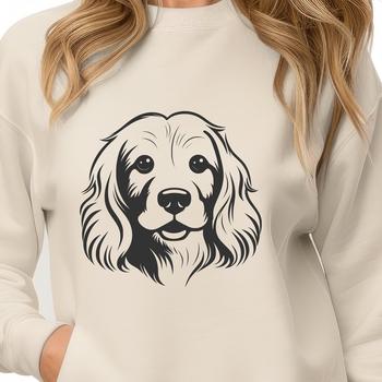 A close-up illustration of a happy Cocker Spaniel dog's head, suitable for personal or commercial projects.