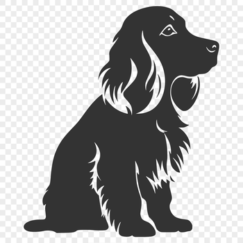 An SVG vector drawing of a Cocker Spaniel in a static pose, suitable for digital use.