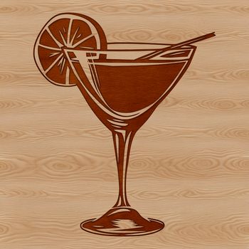 A stylized illustration of a cocktail in a glass, suitable for vector art and commercial or personal use.