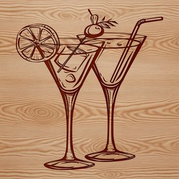 A colorful cocktail in a glass, ideal for printing on various materials.