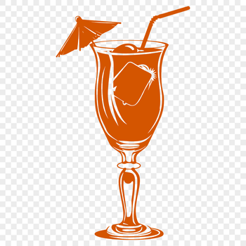 A detailed illustration of a cocktail in a glass, suitable for digital design projects.