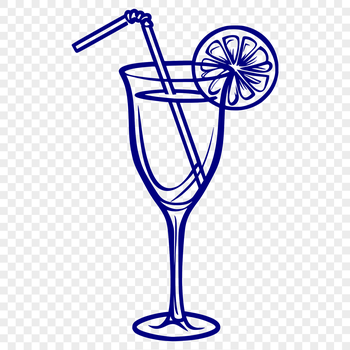 A detailed illustration of a cocktail in a glass, suitable for vector design and cutting machine applications.
