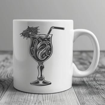 A detailed clipart design featuring a cocktail served in a glass, suitable for graphic projects.