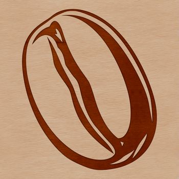 A stylized coffee bean graphic made from vector shapes for digital design and crafting.