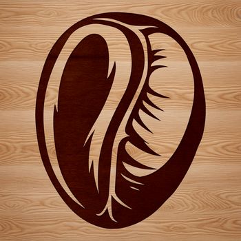A stylized vector illustration of a coffee bean for design projects.
