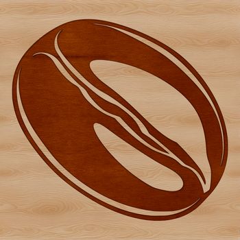 A stylized illustration of a coffee bean, suitable for digital design projects.