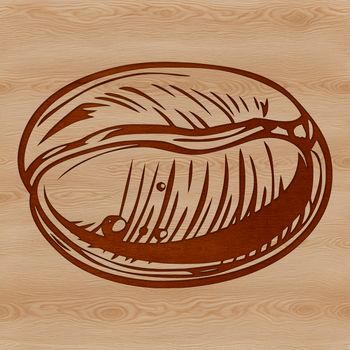 An SVG graphic representation of a solitary coffee bean for design purposes.